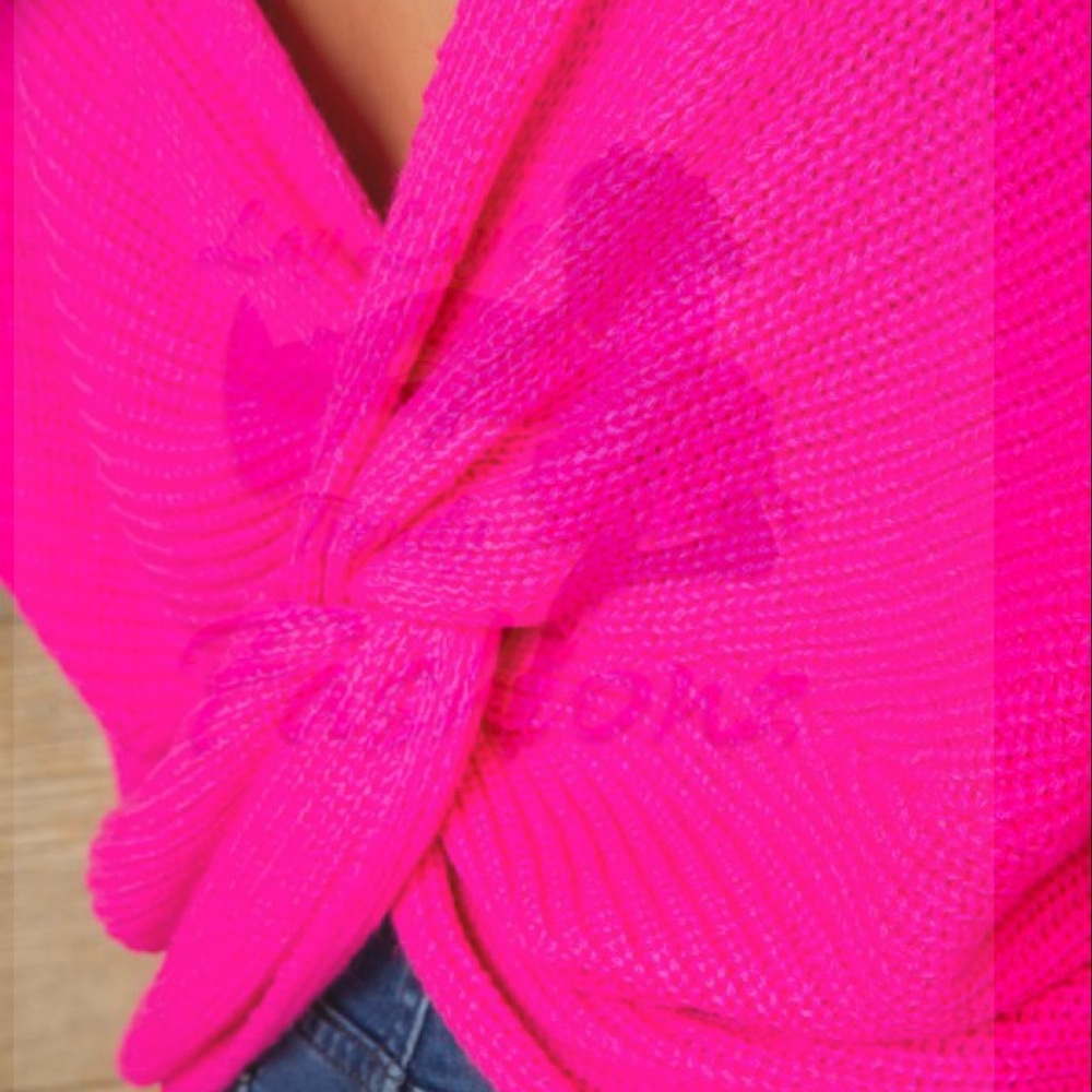 Twist Back Top- NEON FUSHIA ONLY - Picture 5 of 5